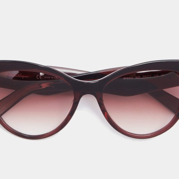 Salvatore Ferragamo Maroon Wine Acetate SF930S Cat Eye Sunglasses Quiet Luxury main image 6